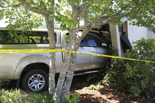 No one was injured after a truck crashed into the North Kitsap Baptist Church on Sunday.