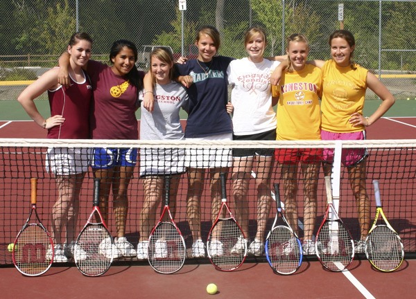 Kingston High tennis players (from left) Lindsey Wicklein