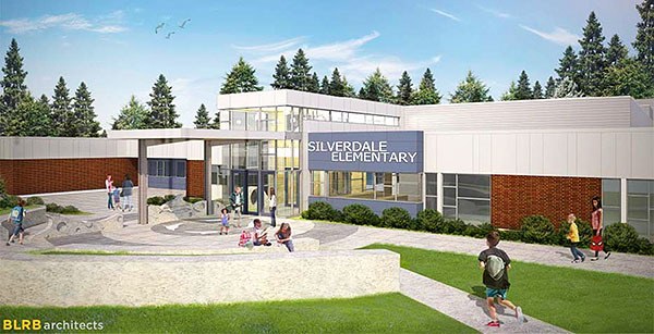 BLRB Architects drafted this drawing of what the renovated front entrance for Silverdale Elementary could look like