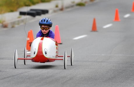 The 7th annual Soap Box derby was conducted in Poulsbo Sunday. Returning racer Ryan Wixson