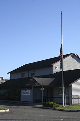 The Kitsap County Sheriff's Office lowered its flag to half-staff in observance of 9/11.