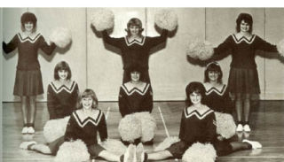 The 1966 cheer squad (from back