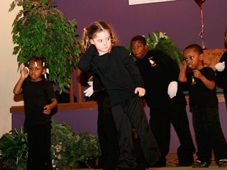 Members of the Baby Mimers and Mini Mimers perform at the 10th annual Salad Bowl at Crossroads Neighborhood Church Sunday in East Bremerton.