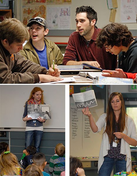 Clockwise from top: New teachers Travis Quinn