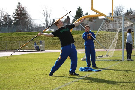 Bremerton High School’s Kyle Kennedy is in his fourth season as a javelin thrower for the Knights. The senior said last week that tossing the spear forward comes mainly from the hips.