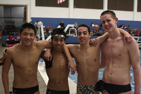 Four Central Kitsap swimmers, one lane | Kitsap Daily News