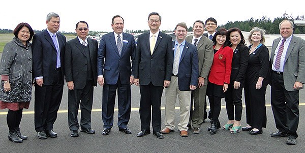 Pictured from left is Sue Wang