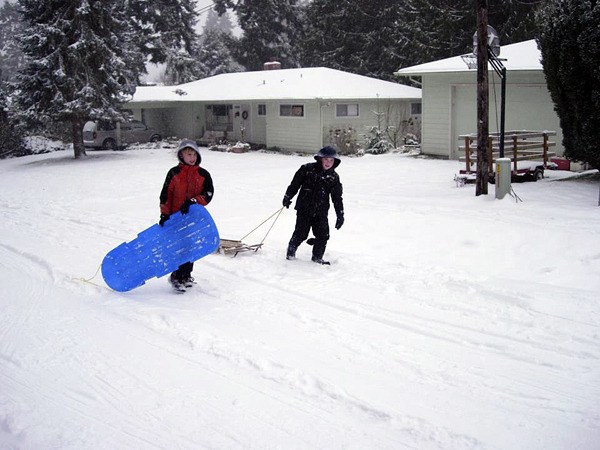 Jessica Schmidt of Kingston took this photo of sledding action Wednesday morning.