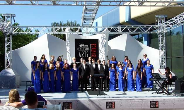 Bremerton High School’s “Knights on Tour” choir perform at the Walt Disney World Resort in Florida April 4. The choir was selected to be a part of the Disney Performing Arts program