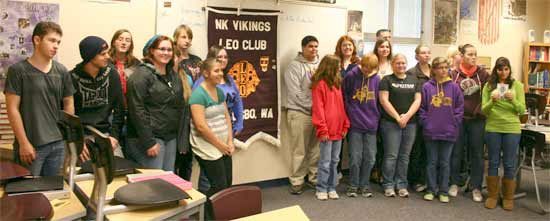 The North Kitsap LEO Club earned the Excellence Award for the 2010-11 school year. The award was presented by the Poulsbo Lions Club Thursday.