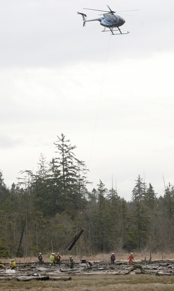 Logs fly at Indianola estuary | Photo