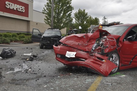 Two drivers involved in a head-on collision in Silverdale were airlifted to Harborview Medical Center in Seattle Thursday afternoon.