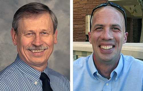 Kitsap County coroner candidates Greg Sandstrom and Jeff Wallis.