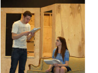 Olympic High School drama students Sean Mclain and Jess Hals rehearse for the April 22-25 showing of “A Doll’s House.” Tickets are $5 with a student ASB card or $7 without.