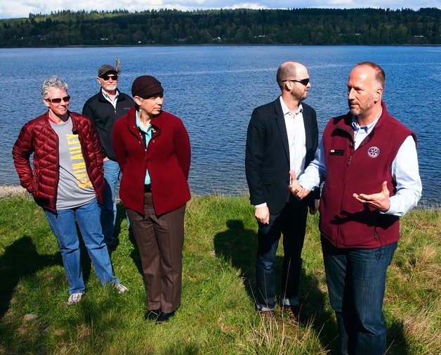 Kitsap County Commissioner Robert Gelder leads a tour of the Shoreline Block