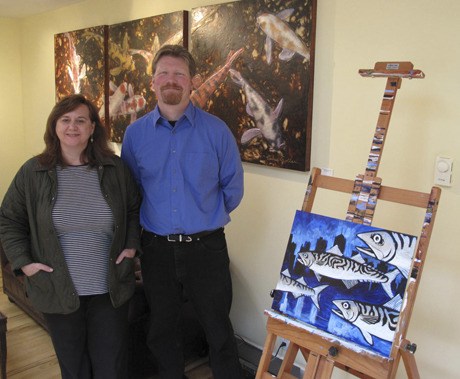 Artists Carrie Goller (left) and Derek Gundy (right) along with Goller's husband Jeff are opening a new art gallery and retreat in Poulsbo.