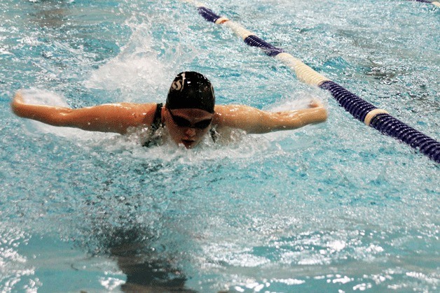 Klahowya sophomore Kelsey Crane at the 2A district meet at Hazen High School last week.