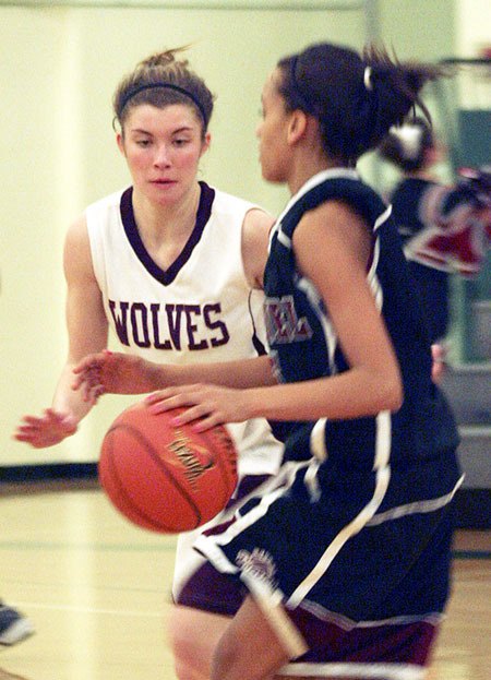 South Kitsap point guard Jackie Steiger and her teammates had their hands full defensively during a 55-44 season-ending loss against Bethel in the West Central District Tournament at Foss High School.