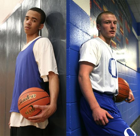 Knights guard Andre Coleman (left) and Trojans guard Trent Gallagher are leading their teams to winning records this season.