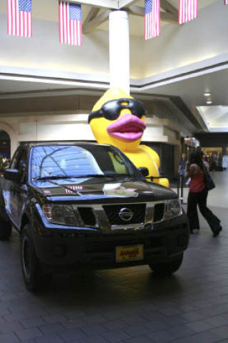 The Great Kitsap Duck Race duck was spotted inside Kitsap Mall next to the grand prize truck. Whaling Days kicks off today in Silverdale and continues through the weekend with the duck race on Sunday.