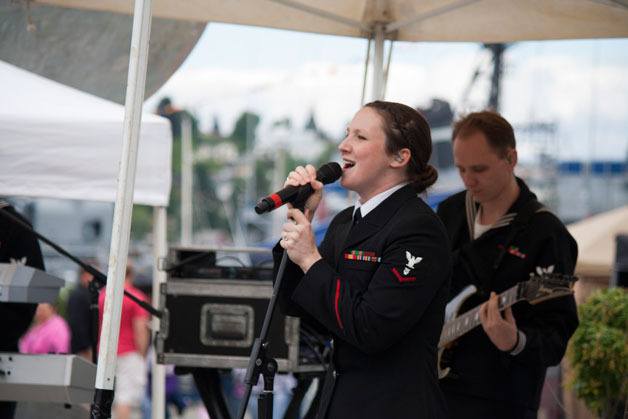 Navy Band Northwest Passage performs for Harbor Festival at the Bremerton Marina on Saturday.