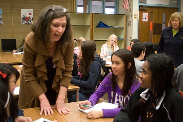 Washington state Poet Laureate Kathleen Flenniken helps Josephne Osquisa