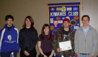 The Kiwanis of Central Kitsap presented awards for the Central Kitsap School District Career & Technical Education January students of the month. (From left) Daniel Hodun