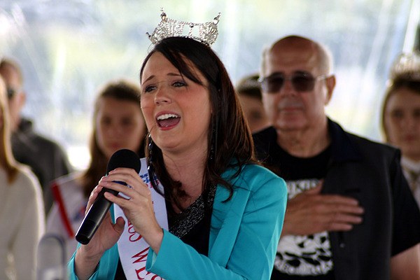 Miss West Sound Megan Leibold roused the audience Friday with her rendition of the National Anthem