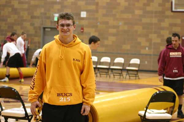 Freddy Rodolf is a top competitor on the Bucs wrestling team. Rodolf wrestles in the 215-pound class and took eighth at state last year.