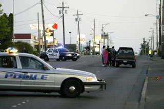 A Bremerton woman and her 3-year-old son were hit by a vehicle Sunday while walking along a Wheaton Way sidewalk. The road was closed for more than two hours while police investigated the scene.