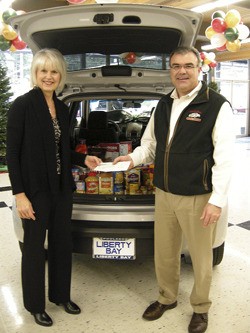 Barb Brumagin of Bayside Church and David Krafsky of Liberty Bay Auto