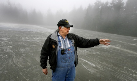 Ron Phillips out on a two-acre slab of concrete