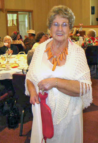 The Sunshine Ladies of Redeemer United Methodist Church in Kingston held their annual Spring Tea and Fashion Show May 10. The ladies modeled outfits created with tongue-in-cheek interpretations of fashion terminology. Kingston Community News columnist and lady extraordinaire Jacque Thornton modeled an evening dress (a nightgown) accented with a (real) 14-carrot necklace