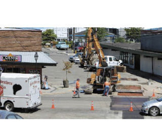 Work installing utilities on Bay Street delayed a paving project