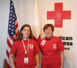 Red Cross volunteers Tracee Dunn