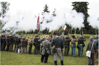 Battles between the North and South play out each year in Port Gamble. This was the fourth annual Civil War reenactment.