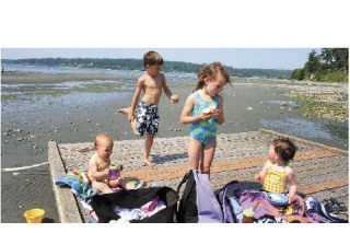 Enjoying a summer picnic are (from left) Aimee