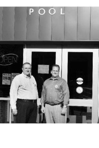 Save Our Pool co-organizers Andrew Sargent (left) and Randy Borek aer on a mission to save the NK Community Pool.