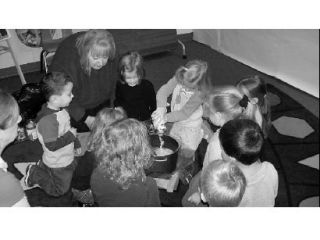 Teacher Sue Mangold and her students are learning Stone Soup. “Early childhood education is really important