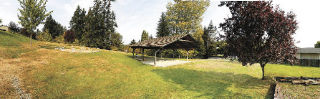 Greater Poulsbo Kiwanis members will erect a new playground today. The club previously built this picnic structure.