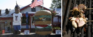 The legendary Fat Smittys (left) and the dreaded roadside-roasted bacon-wrapped oyster kabobs.