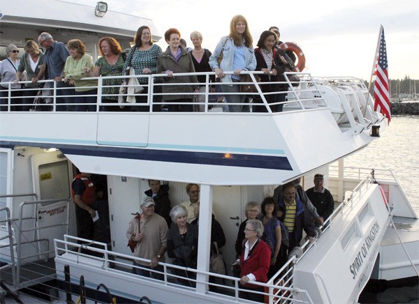 The SoundRunner  passenger ferry pulls into the Port of Kingston for the last time