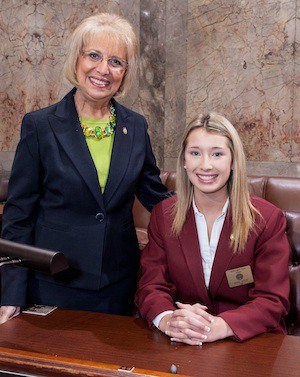 Anna Kelly of Port Orchard worked as a Senate page for Sen. Jan Angel in Olympia.