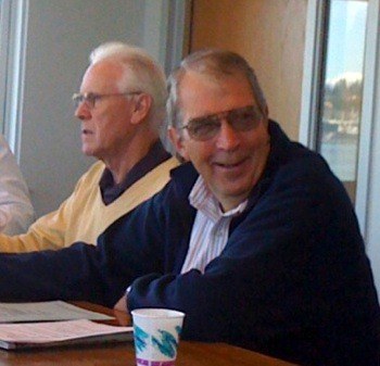 Port Orchard City Councilmen Jerry Childs (left) and Fred Olin participated in Friday’s council retreat.