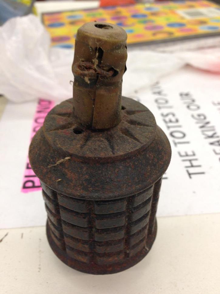 A “World War II Japanese-style hand grenade“ was discovered May 7 by a Port Orchard Goodwill employee who was sorting through donations. Port Orchard Police were called at 1:15 p.m. and that store