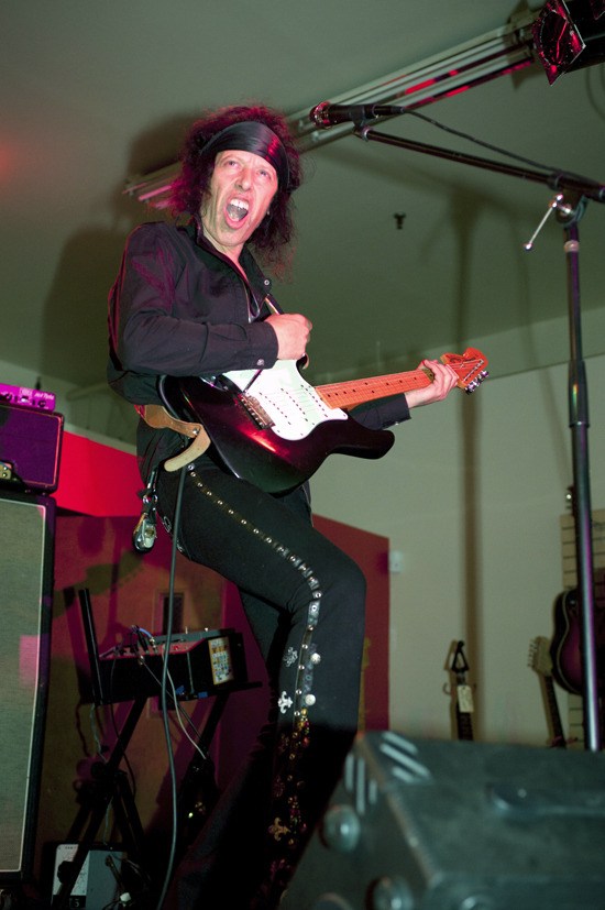 Seattle guitar icon Randy Hansen performed at the grand opening of Mainline Music on Saturday.