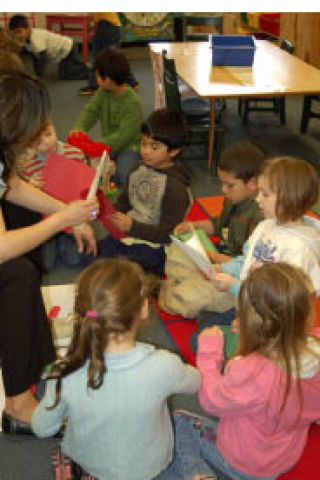 Spanish Immersion students make decorations for the Cinco de Mayo party taking place at 6 p.m. May 6 at Naval Avenue Elementary School.