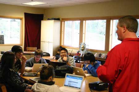 West Sound Academy head of school Joe Kennedy begins instruction for his morning class on Jan. 26.