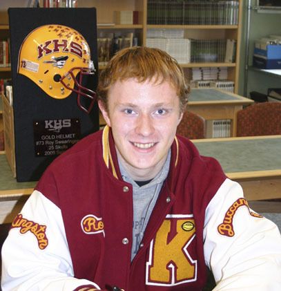 Kingston High senior Roy Swearingen signed a letter of intent to play football at Waldorf College in Forest City