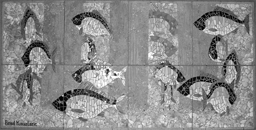 A 30-inch by 60-inch mosaic